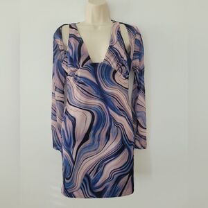 ASOS Design Long Sleeve Cut out Back Mini Dress NWOT